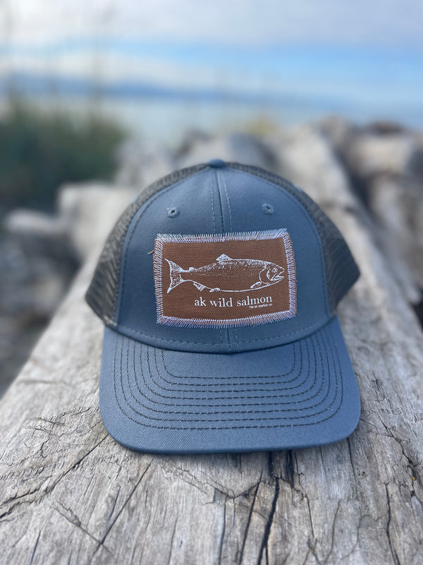 Roost / Slate AK Wild Salmon Patch Hat. $38.00