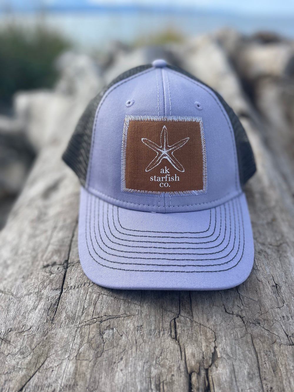 Alpenglow / Slate AK Starfish Co. Patch Hat. $38.00