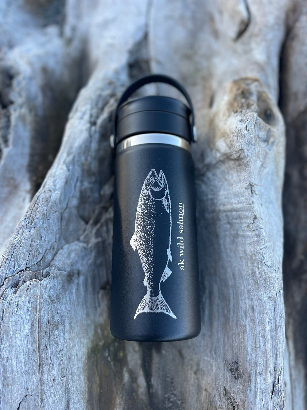 Black AK Wild Salmon 16oz Hydroflask