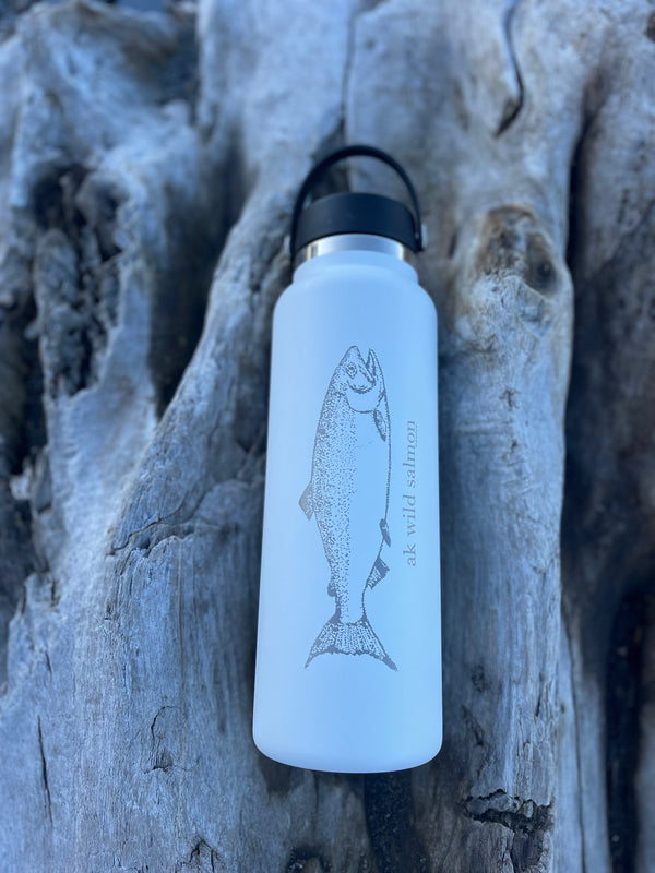 White AK Wild Salmon 40oz Hydroflask