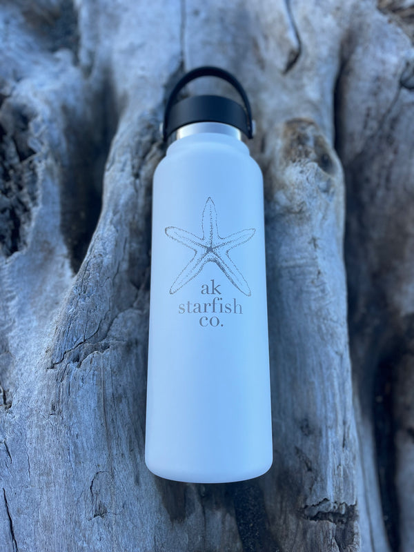 White AK Starfish Co. 40oz Hydroflask