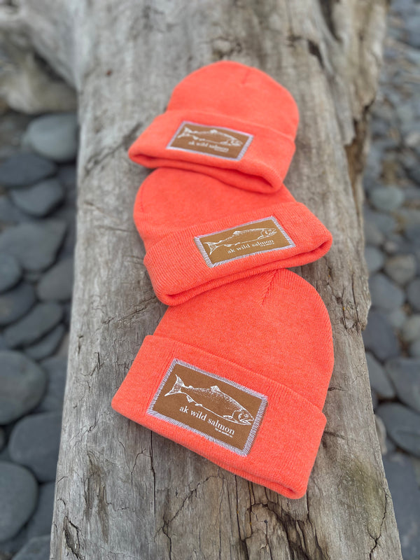 Salmonberry AK Wild Salmon Patch Beanie $38.00