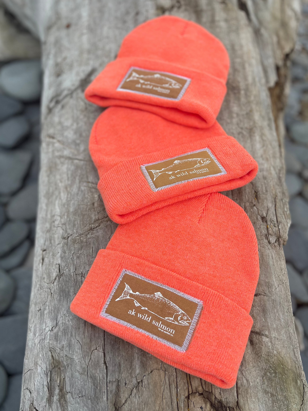 Salmonberry AK Wild Salmon Patch Beanie $38.00