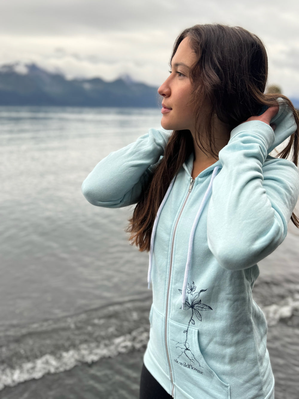 Ice Fishing AK Wildflower 50/50 Zipped Hoody $75.00