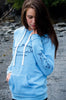 AK Wild Salmon design in Forgetmenot Blue Triblend Pullover Hoody $73.00