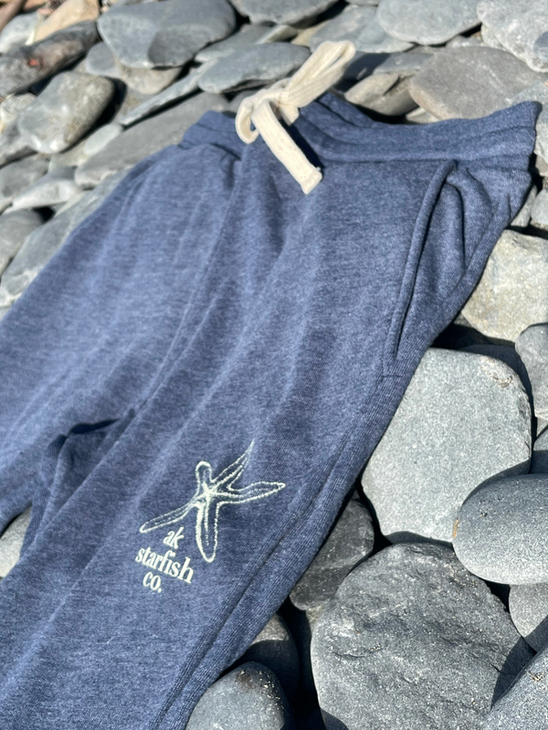 Midnight AK Starfish Co. French Terry Joggers. $68.00