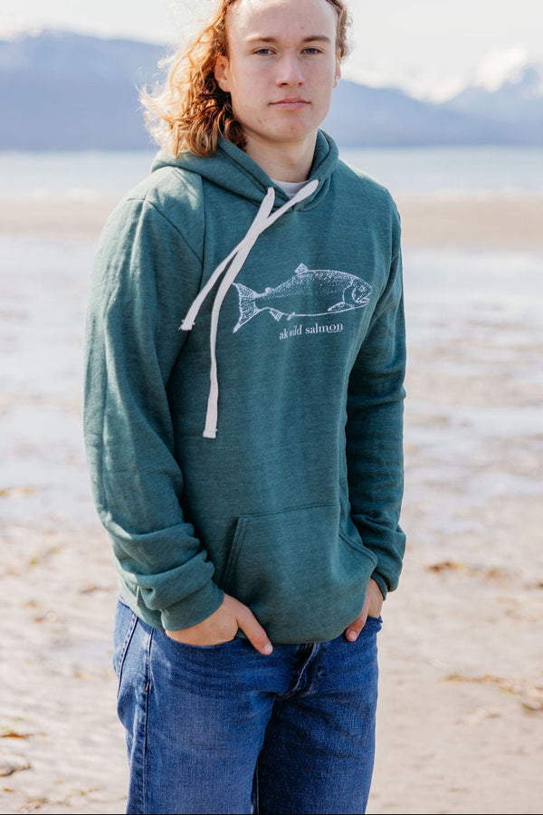 Hemlock AK Wild Salmon Triblend Pullover Hoody