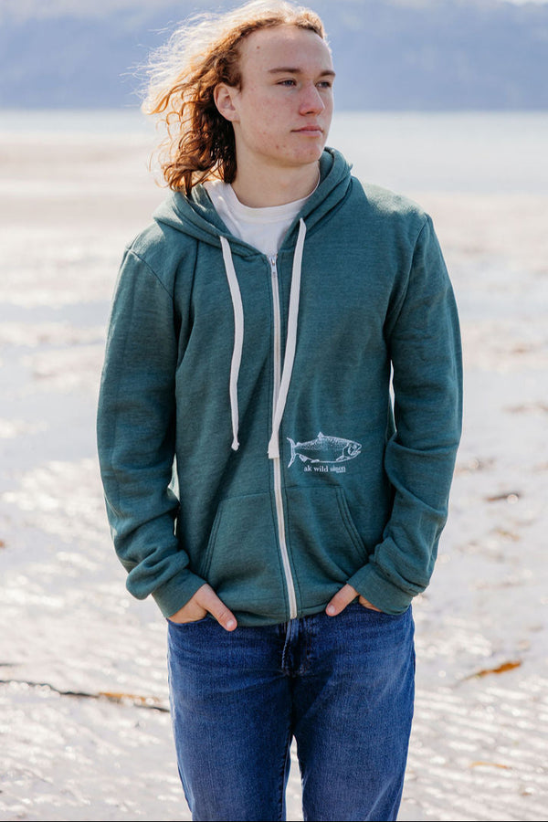 Hemlock AK Wild Salmon Triblend Zipped Hoody $69.00