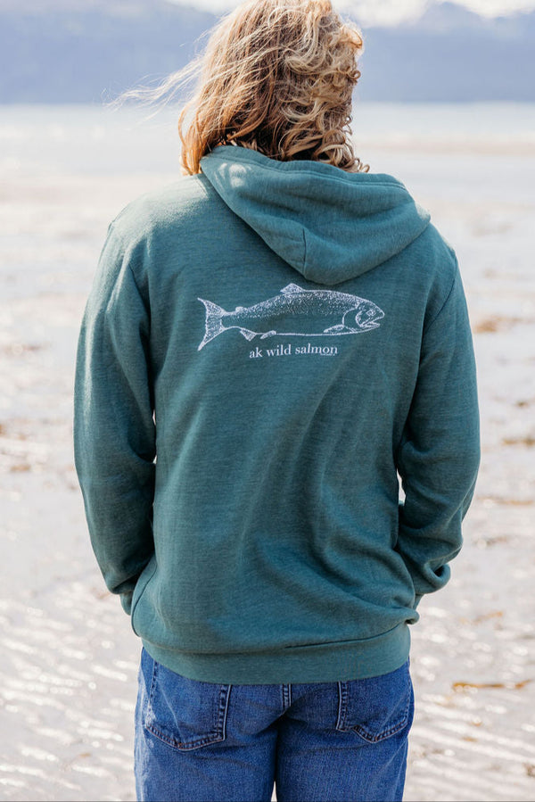 Hemlock AK Wild Salmon Triblend Zipped Hoody $69.00