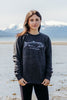 Heathered Black AK Wild Salmon Triblend Crewneck $65.00