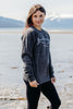 Heathered Black AK Wild Salmon Triblend Crewneck $65.00