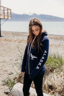 Midnight AK Raven 50/50 Zipped Hoody $69.00