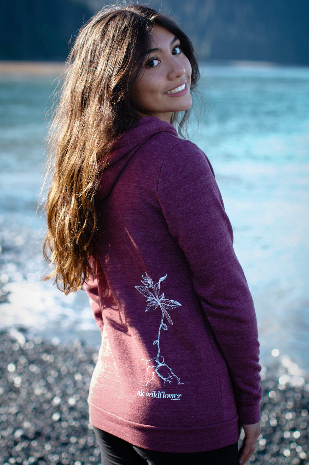 Beach Rose AK Wildflower Triblend Pullover Hoody