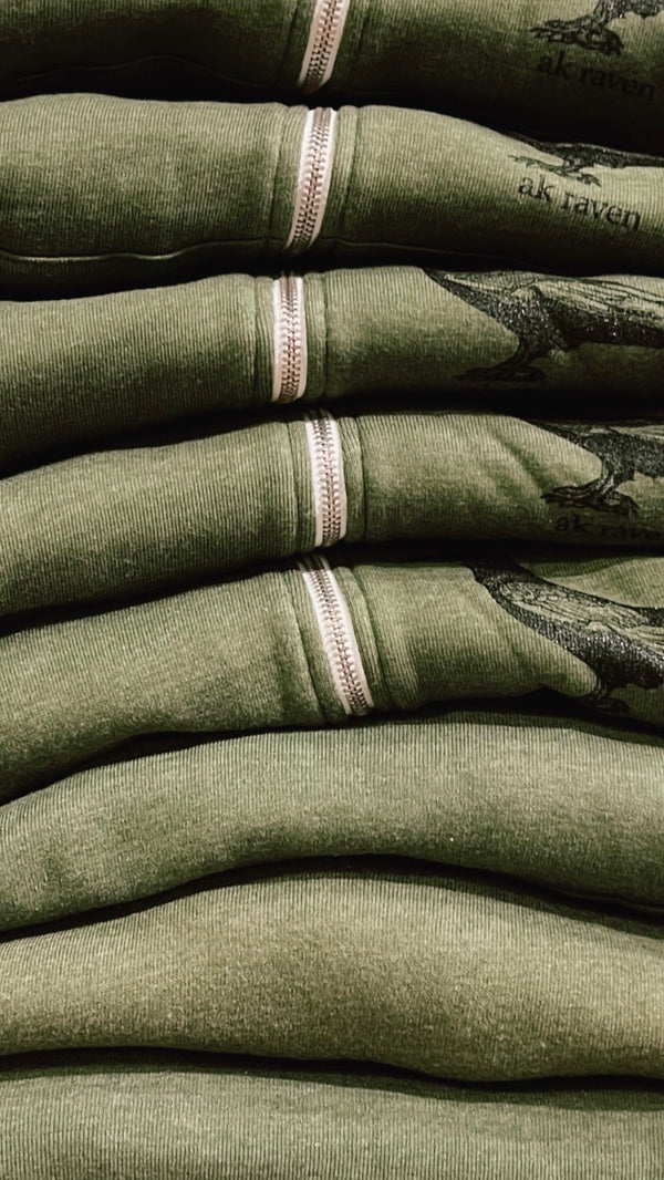 Spruce AK Raven Triblend Zipped Hoody $69.00