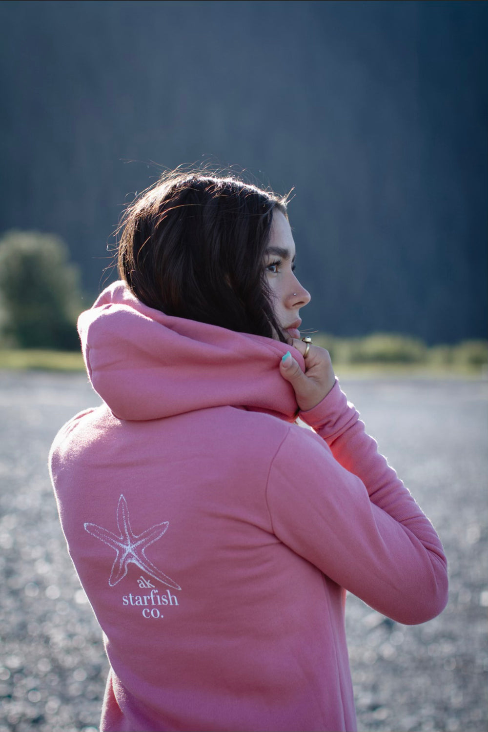 AK Starfish Co. Winter Pink Triblend Zipped Hoody $69.00