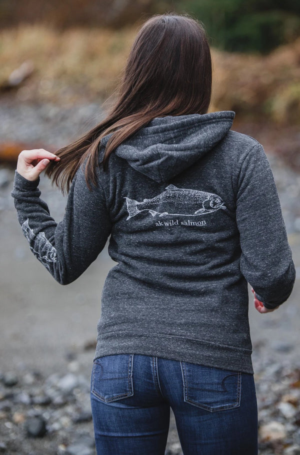 Slate AK Wild Salmon Triblend Zipped Hoody