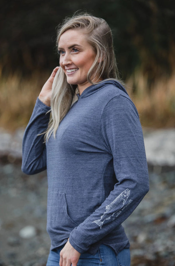 Beach Midnight AK Wild Salmon Triblend Light Weight Pullover