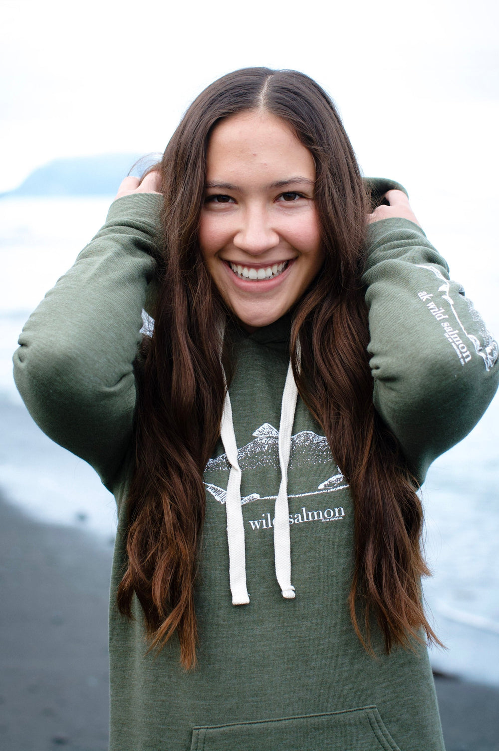 Seaweed AK Wild Salmon Triblend Pullover Hoody $68.00