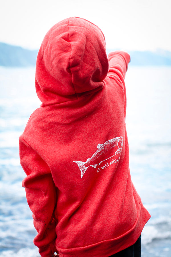 Beach Red AK Wild Salmon Children's Zipped Hoody