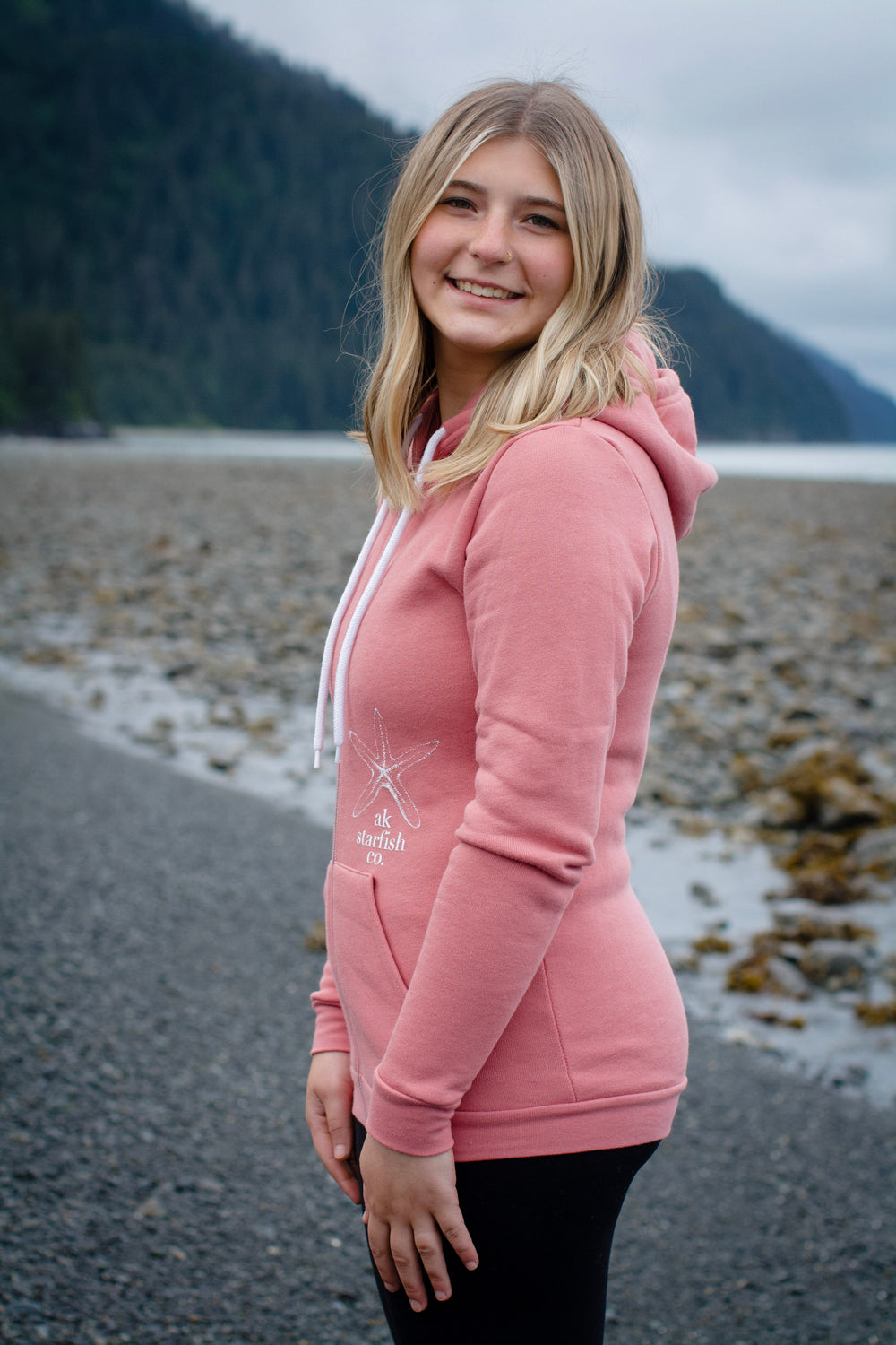 AK Starfish Co. Winter Pink 50\50 Zipped Hoody