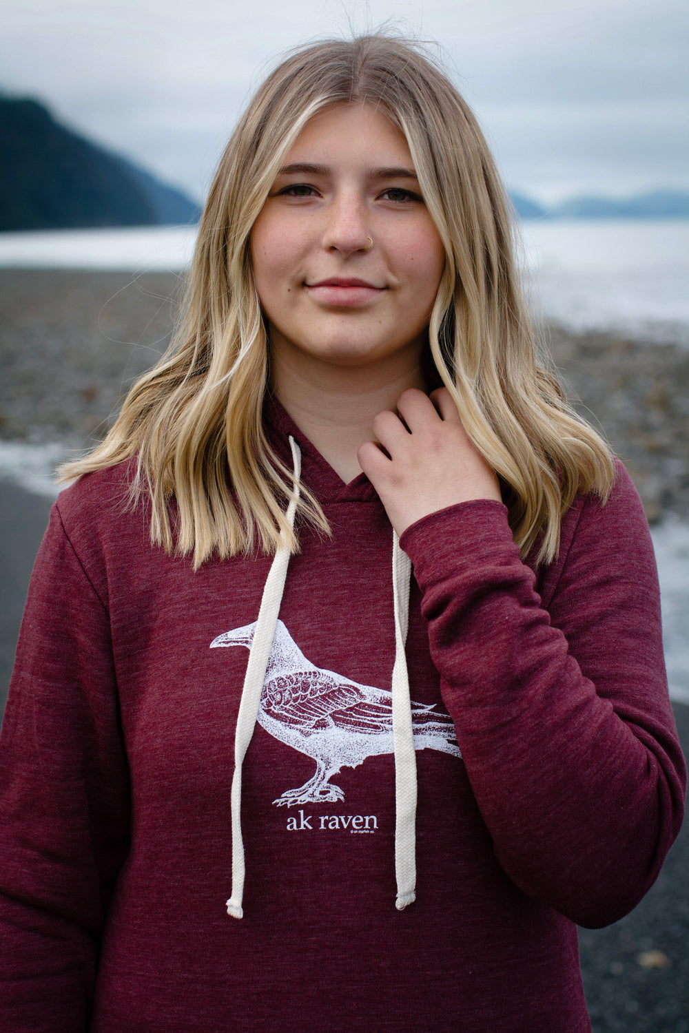 Beach Rose Ak Raven Pullover Hoody