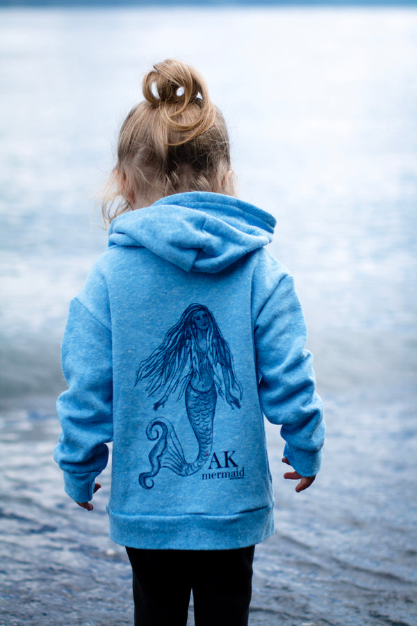 Forgetmenot Blue AK Mermaid Children's Zipped Hoody