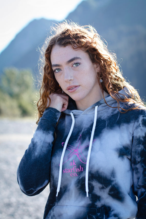 Turnagain Arm with Hot Pink AK Starfish Co. Pullover Hoody