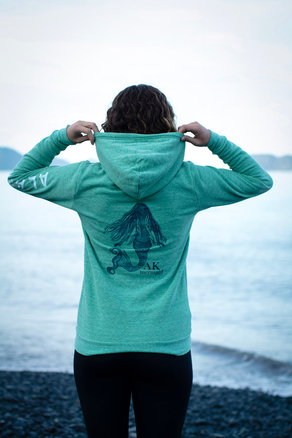 Beach Grass AK Mermaid Triblend Pullover with ALASKA Sleeve $68.00