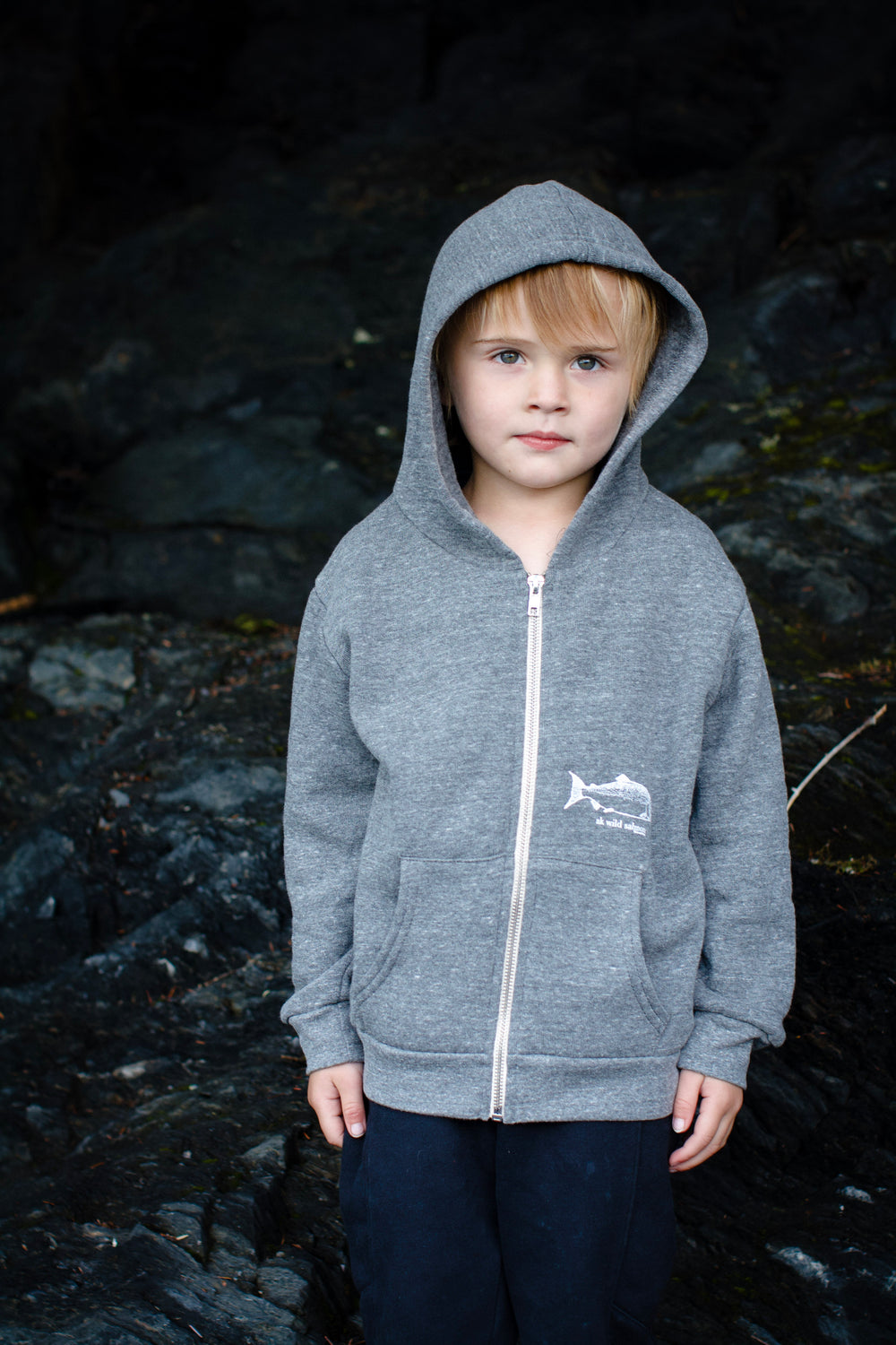 Storm AK Wild Salmon Children's Triblend Zipped Hoody