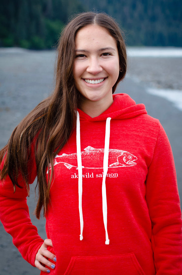 Beach Red AK Wild Salmon Triblend Pullover Hoody