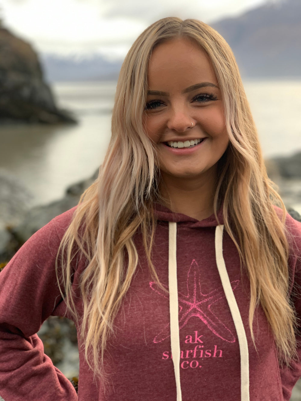Beach Rose AK Starfish Co. Triblend Pullover Hoody $68.00