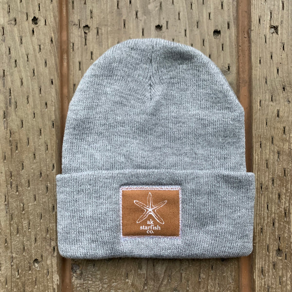 Heather Gray AK Starfish Co. Patch Beanie 38.00