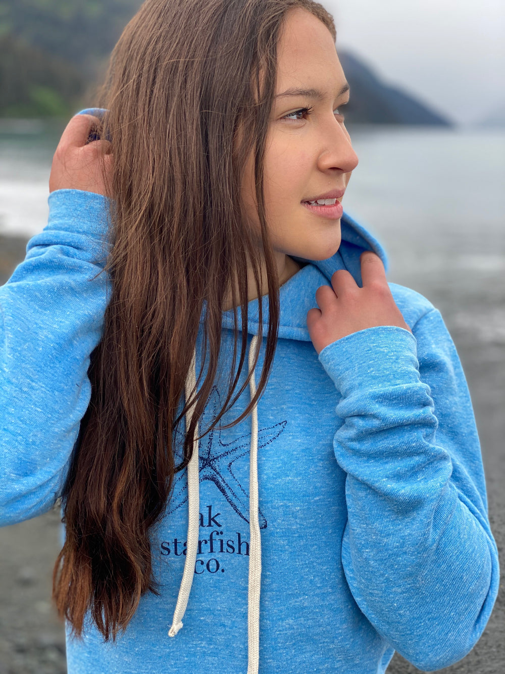 Forgetmenot Blue AK Starfish Co. Triblend Pullover Hoody $68.00