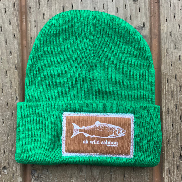 Beach Grass AK Wild Salmon Patch Beanie $38.00