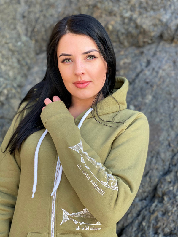 Lichen AK Wild Salmon 50/50 Blend Zipped Hoody $69.00
