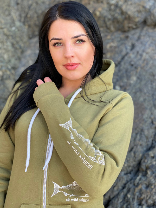 Lichen AK Wild Salmon 50/50 Blend Zipped Hoody $69.00