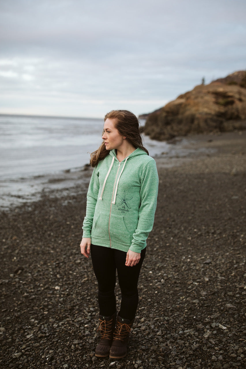 Beach Grass AK Starfish Co. Triblend Zipped Hoody $69.00