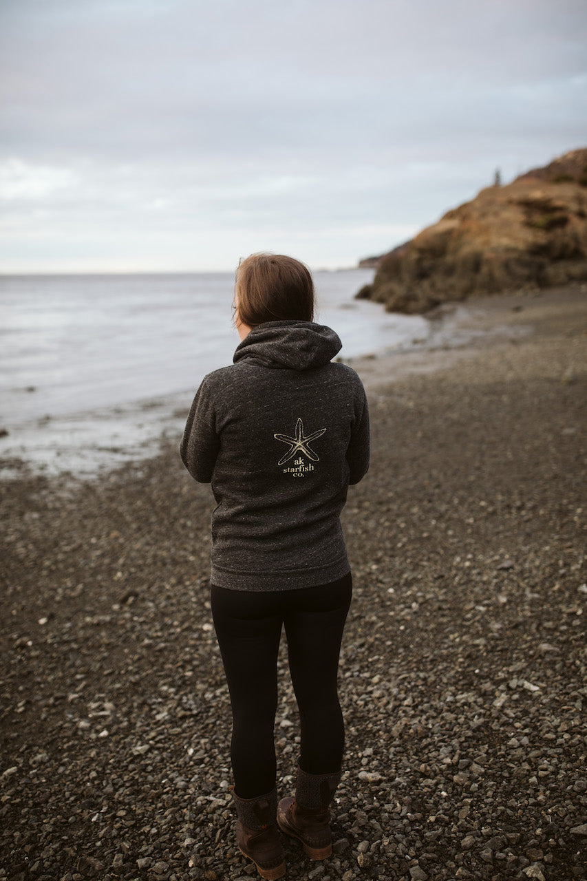 Slate AK Starfish Co. Triblend Zipped Hoody