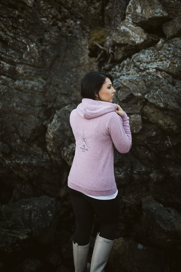 Beach Mussel Shell AK Starfish Co. Triblend Zipped Hoody
