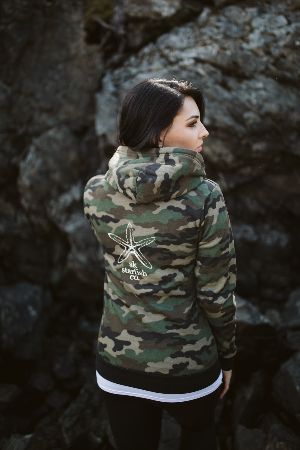 Camo AK Starfish Co. 50/50 Zipped Hoody