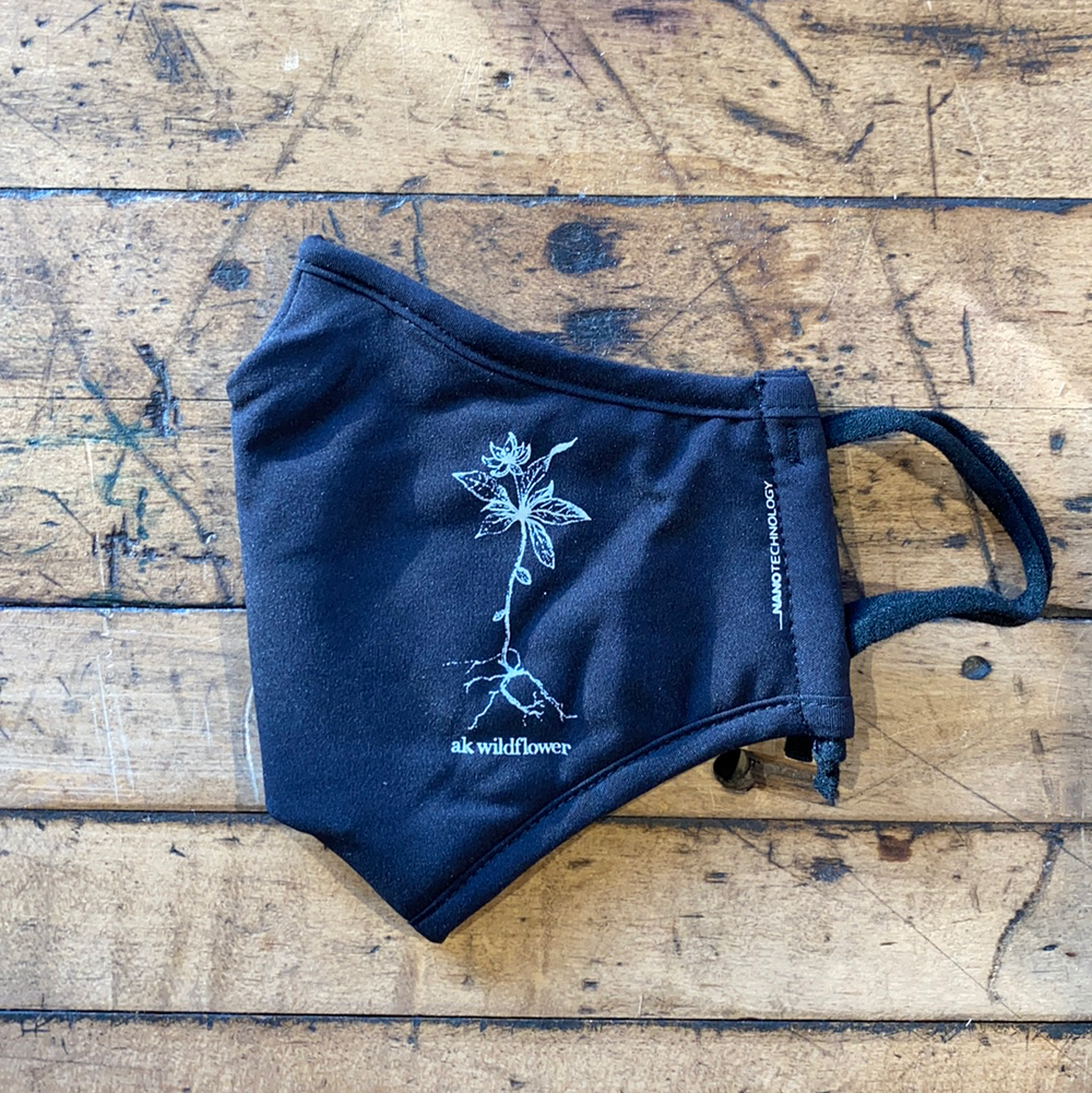 Black AK Wildflower Face Mask $15