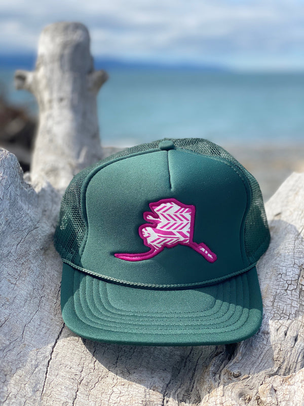 Forest Feathers Alaska Map Hat