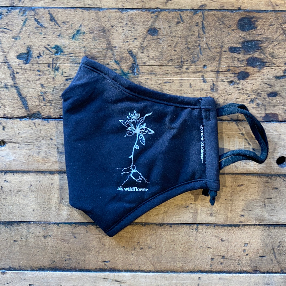 Black AK Wildflower Face Mask $15